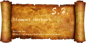 Stempel Herbert névjegykártya